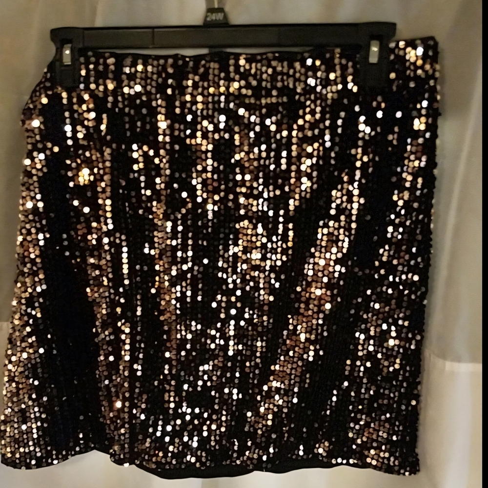 Shein 4x Sequin Black and Gold Skirt